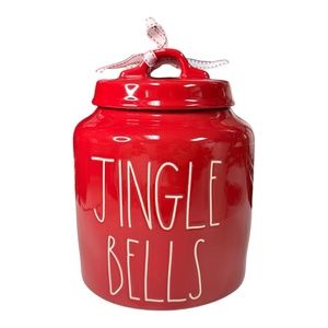 Rae Dunn "JINGLE BELLS" Red Chubby Canister
